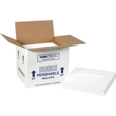 BOX PACKAGING Global Industrial„¢ Foam Insulated Shipping Kits, 10-1/2"L x 8-1/4"W x 9-1/4"H, White, 2/Pack 220C